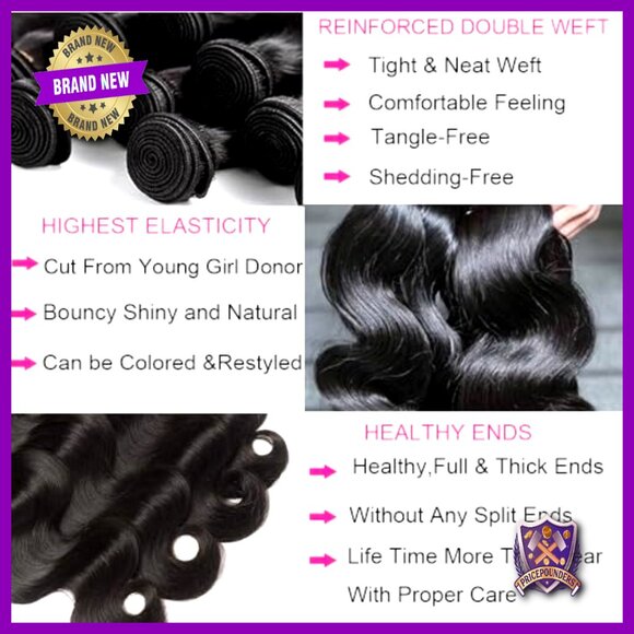 Brazilian Virgin Hair Extensions 4 Bundles Body Wave 400g 16-22 Inch main image 3